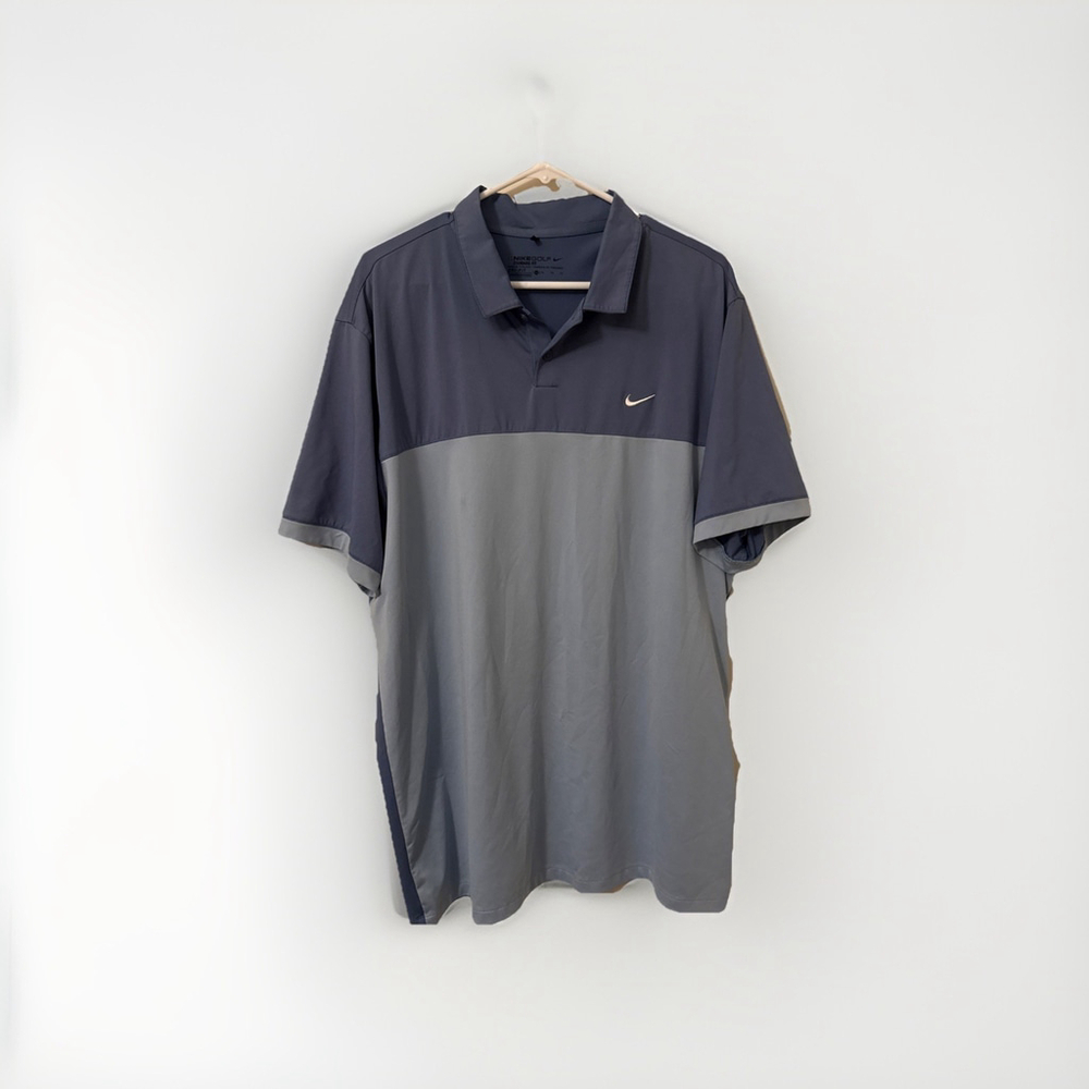 Nike Dri-Fit Golf Polo Shirt Size XL Standard Fit, Short Sleeve Blue